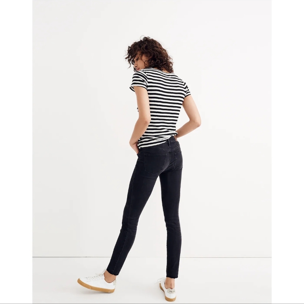 Madewell 9" High Rise Black Skinny Jeans Lunar In 27 - Picture 2 of 11